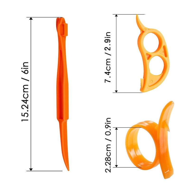 Cosmer Orange Peeler Set Cosmer Orange Peeler Easy Open Citrus Lemon Citrus Peel Cutter Vegetable Slicer Fruit Tools Kitchen Gadgets (15 Pack Colorful) - Image 2